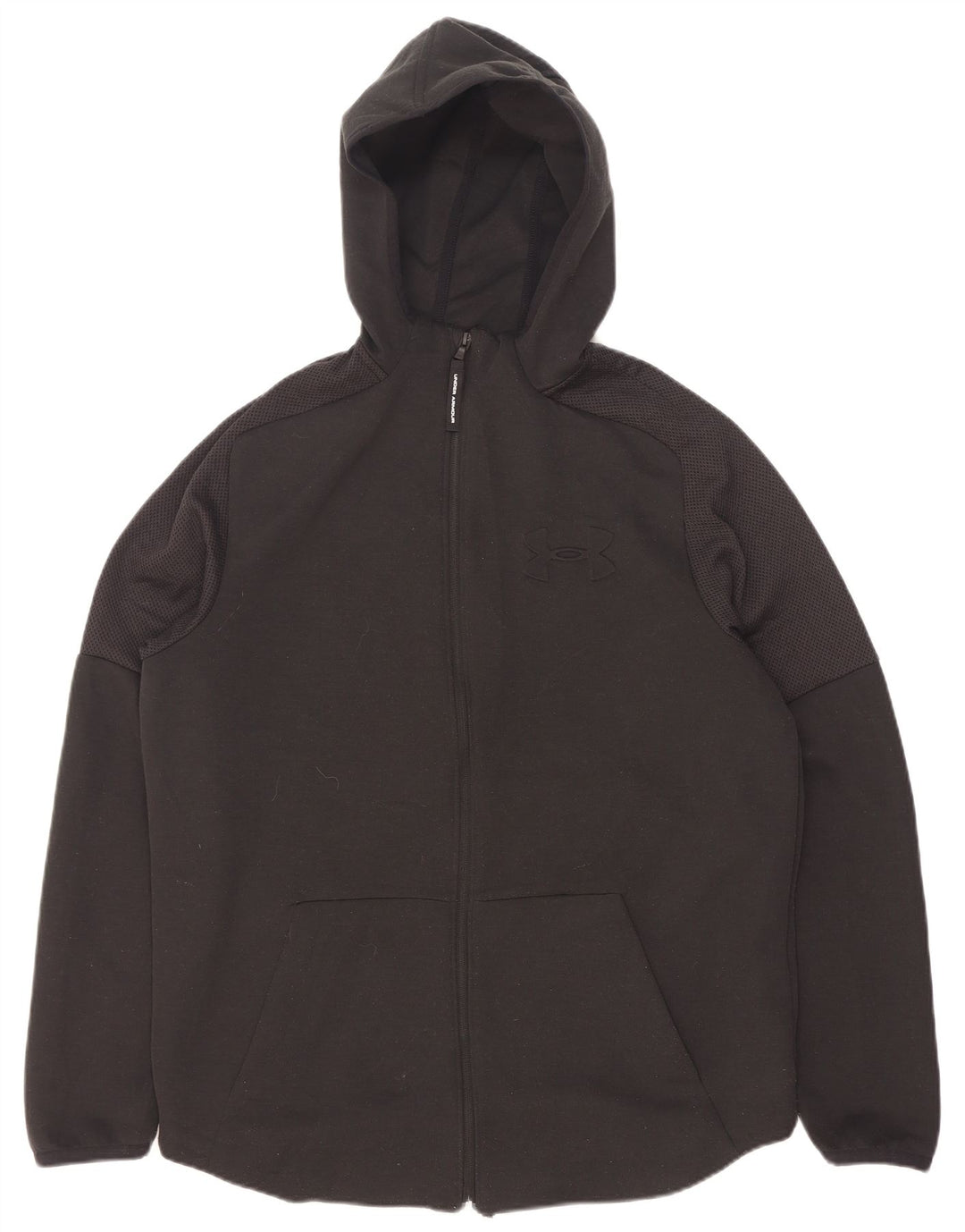 Under Armour Sudadera con capucha y cremallera para hombre, talla grande, color negro