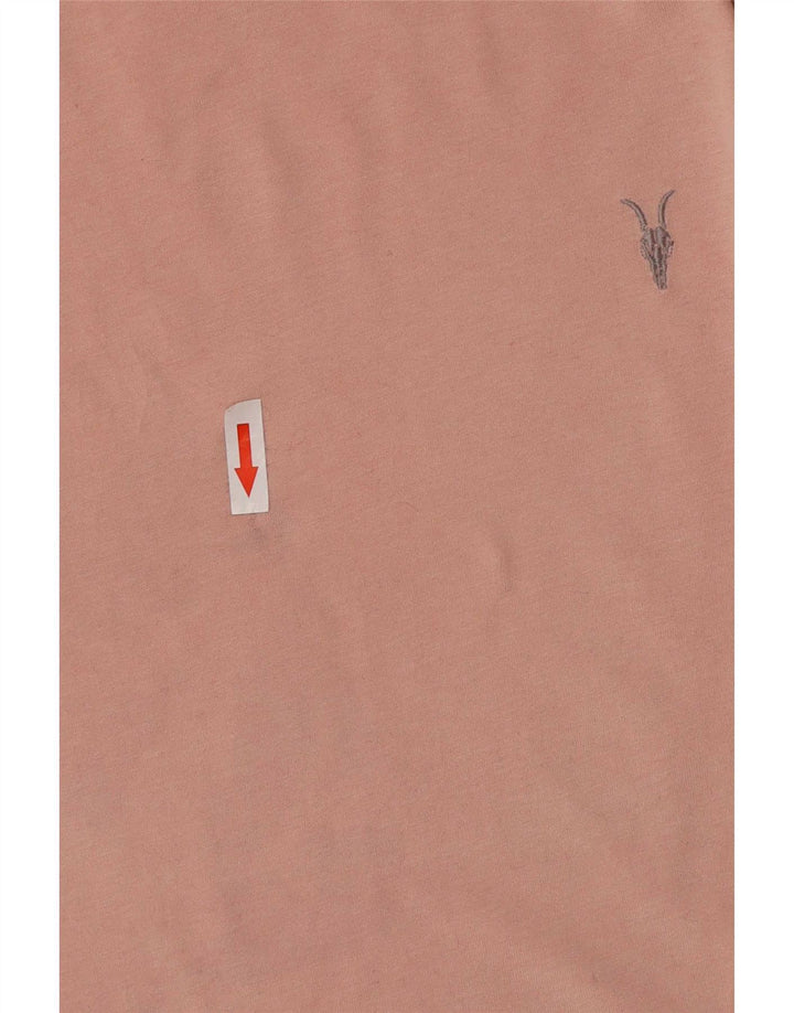All Saints Hombre Regular Fit Camiseta Top Algodón Rosa Medio
