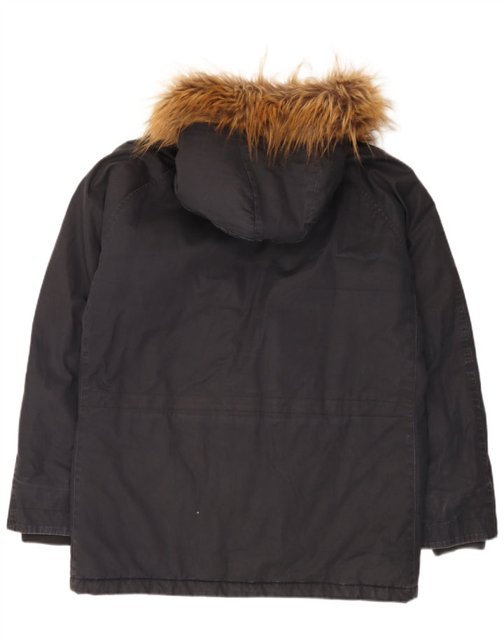 Woolrich Parka con capucha para hombre UK 40 Large Algodón azul marino