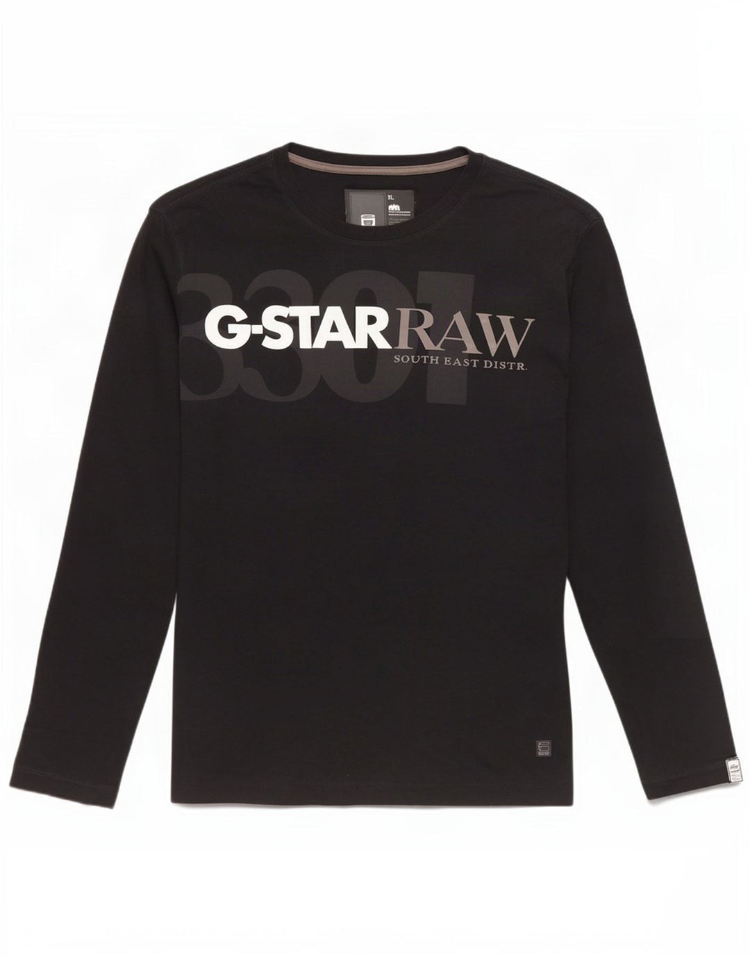 G-Star Hombre Gráfico Top Manga Larga XL Negro