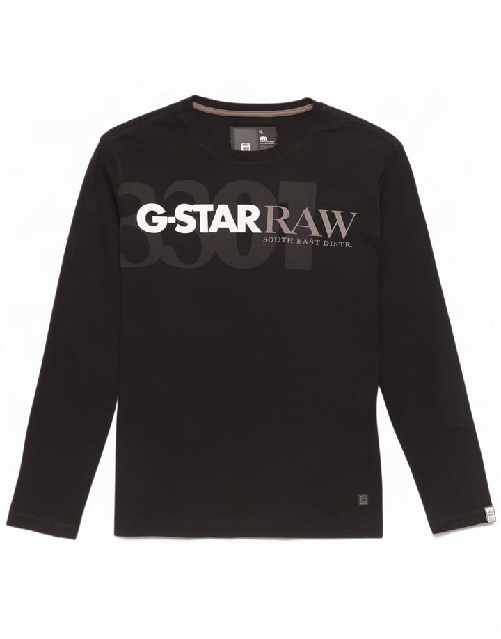 G-Star Hombre Gráfico Top Manga Larga XL Negro