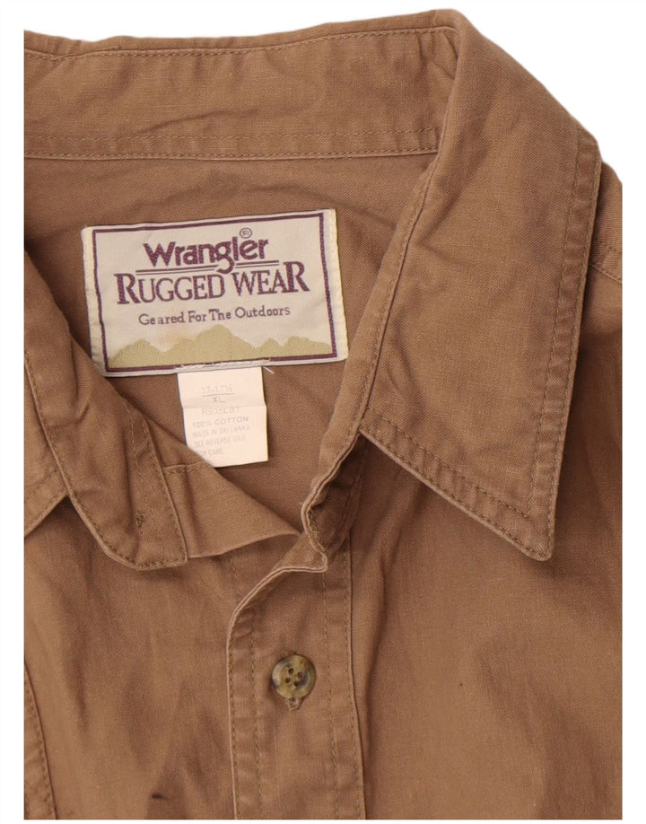 Camisa Wrangler Hombre XL Algodón Marrón