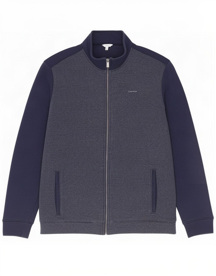 Calvin Klein - Chaqueta de chándal para hombre, talla grande, algodón azul marino