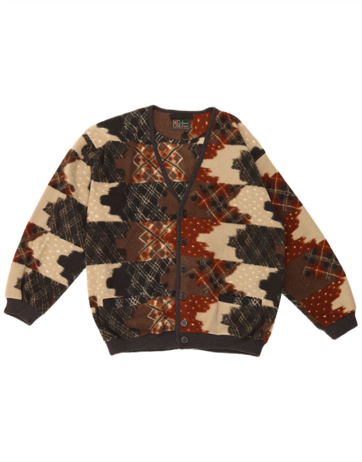 Chaqueta polar vintage para hombre IT 50 Poliéster geométrico multicolor medio