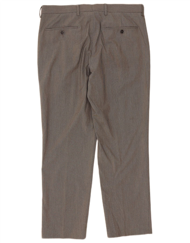 Marks & Spencer Pantalones de traje con pinzas para hombre W34 L29 Gris