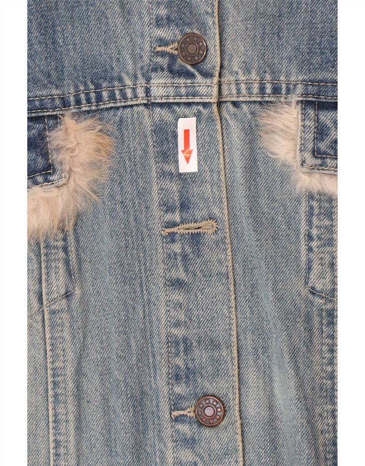 Chaqueta vaquera extragrande vintage para mujer IT 46 Algodón azul grande