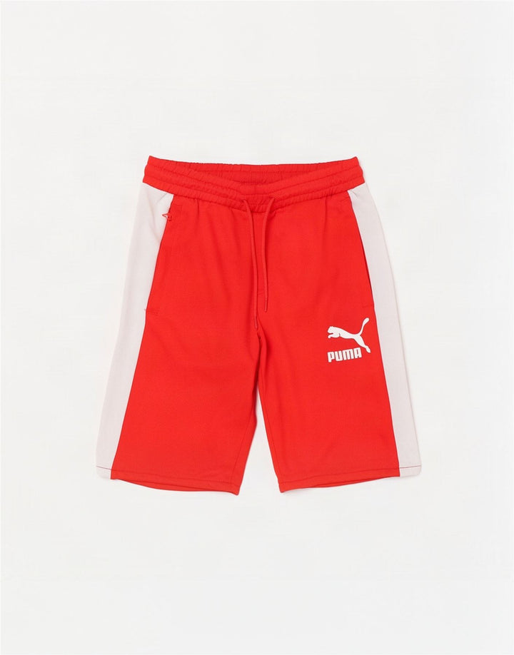 Pantalones cortos deportivos Puma para hombre, color rojo pequeño, color block