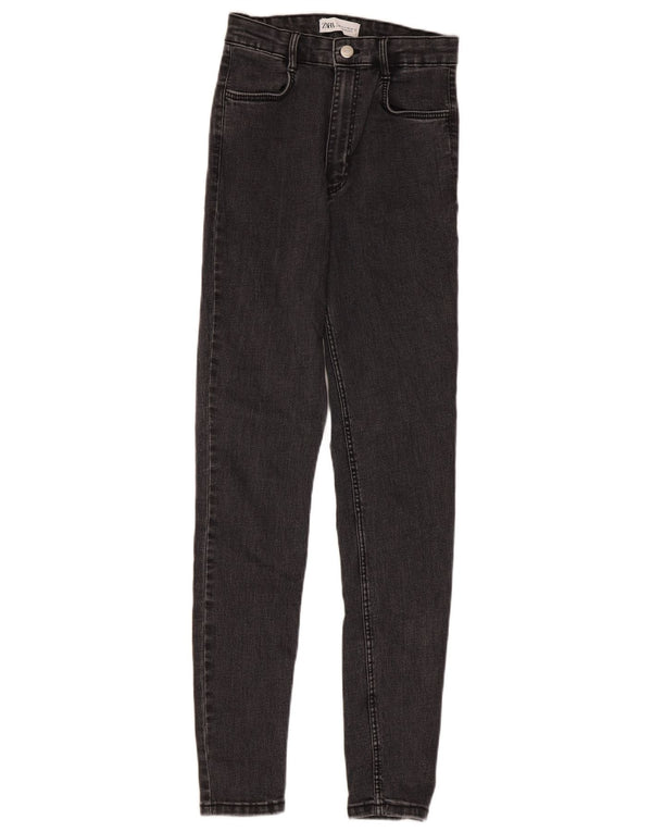 Zara Vaqueros pitillo de cintura alta para mujer EU 36 XS W26 L28 Gris