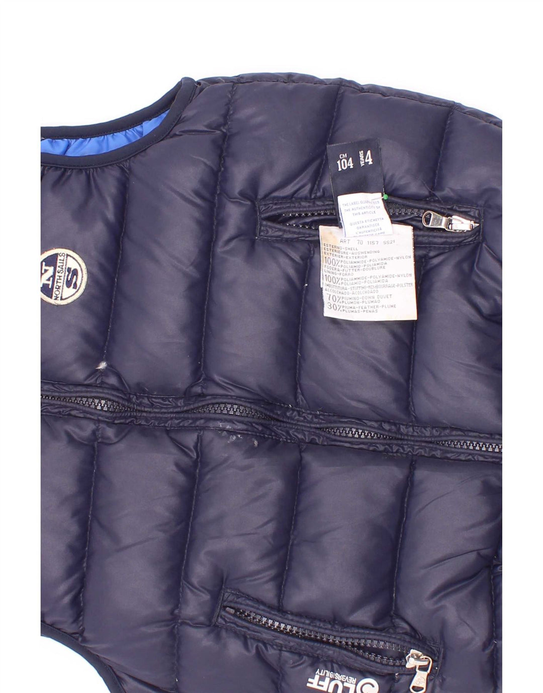 North Sails Chaleco acolchado reversible para niño 3-4 años Azul marino Poliéster