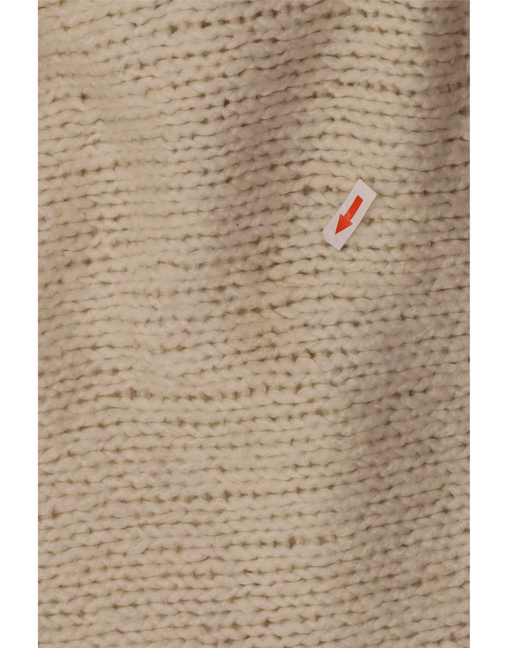 Zara Mujer Suéter De Cuello Redondo De Gran Tamaño UK 10 Small Off White