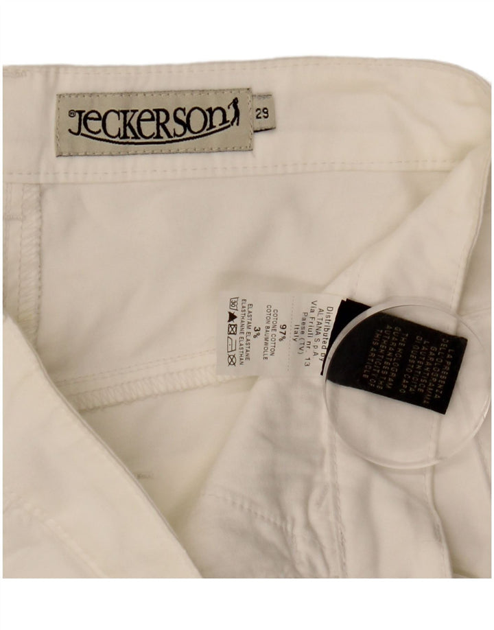 Pantalones cortos casuales para mujer Jeckerson W29 Algodón blanco mediano