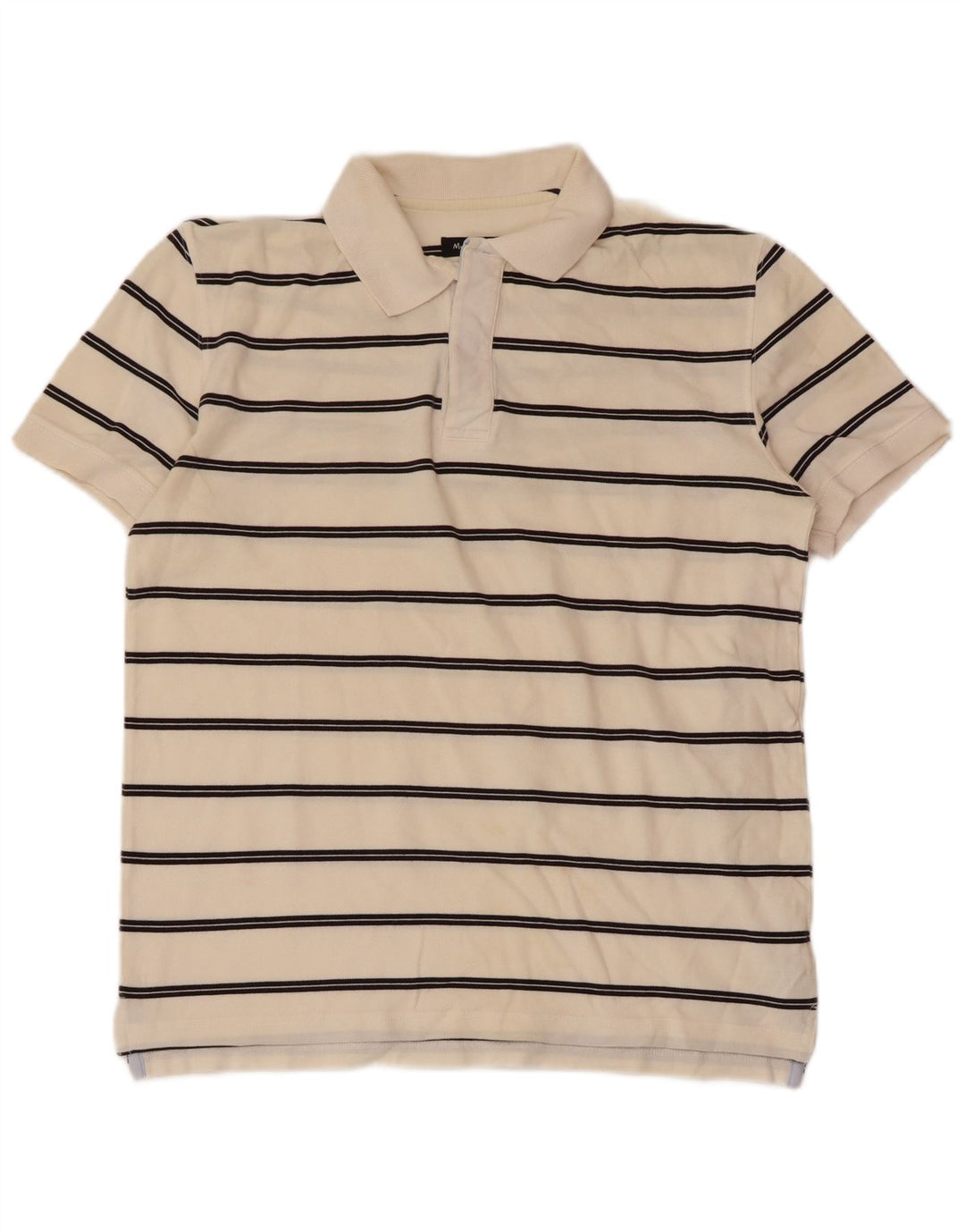 Polo Massimo Dutti Hombre Algodón Rayas Blanco Roto Medio