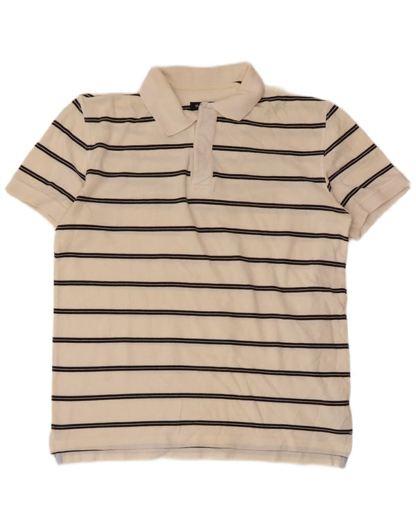Polo Massimo Dutti Hombre Algodón Rayas Blanco Roto Medio