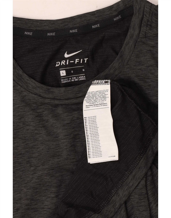 Camiseta Nike Dri Fit para hombre Top grande de poliéster moteado gris