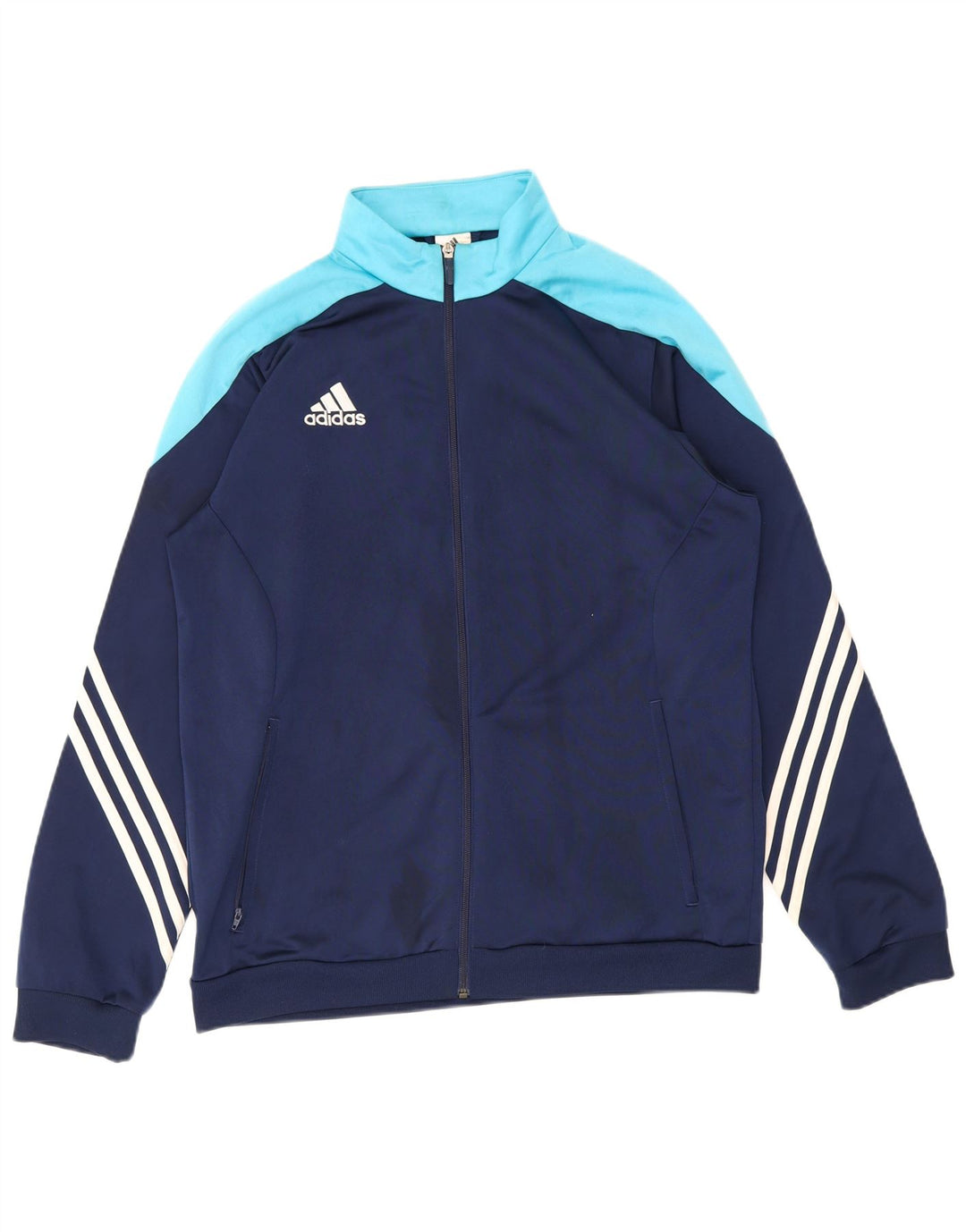 Adidas Hombre Chándal Top Chaqueta Grande Azul Marino Colorblock Poliéster