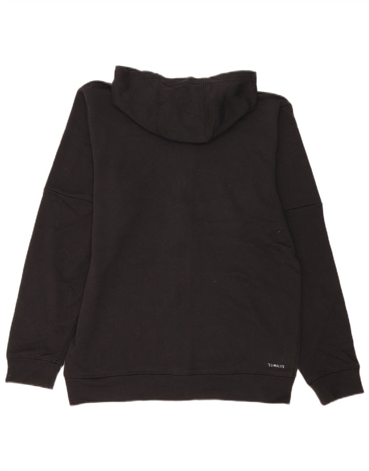Adidas Hombre Climalite Zip Sudadera Con Capucha Suéter Medio Negro Colorblock Poliéster