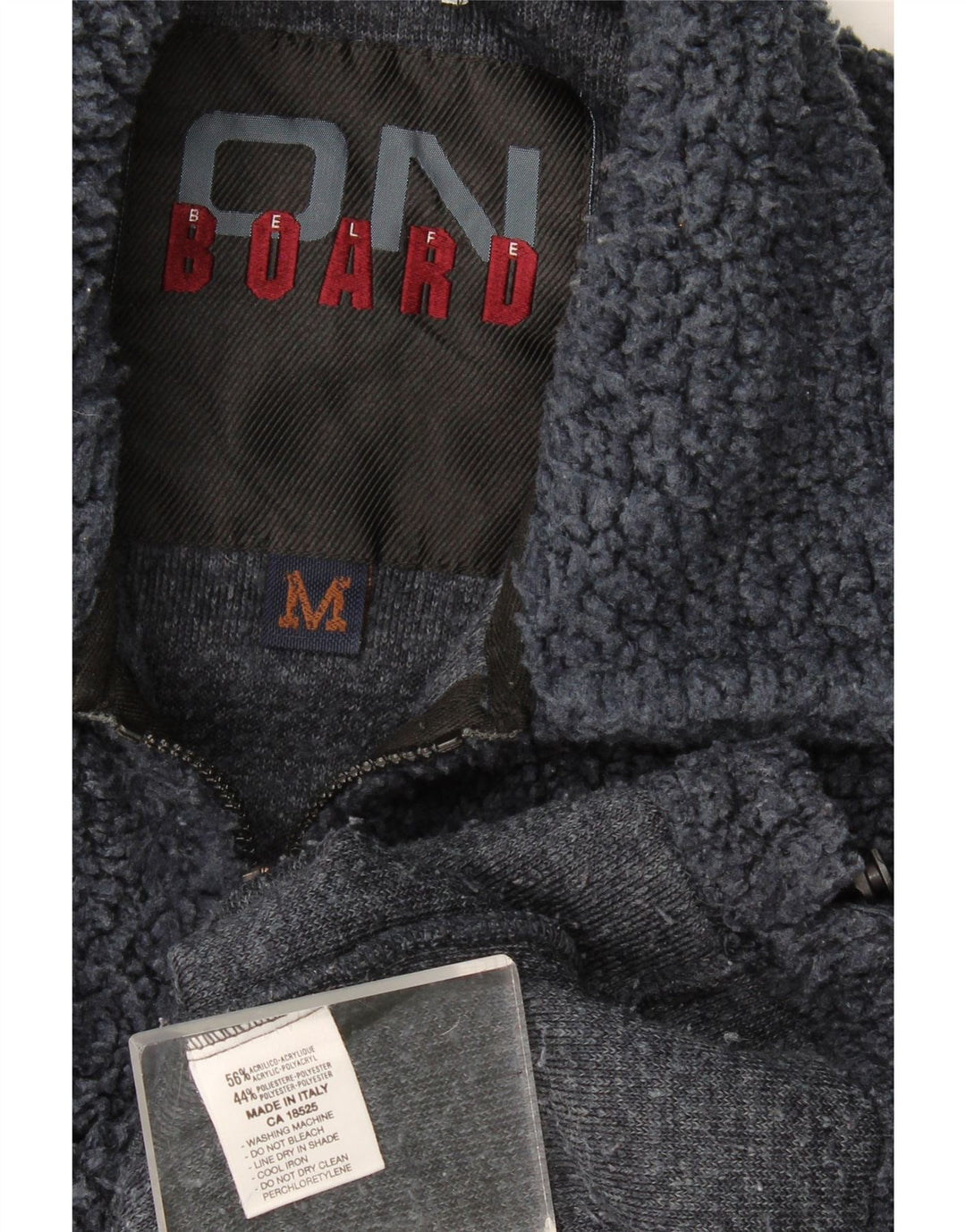 Belfe Hombre Jersey De Forro Polar Con Cuello De Polo Y Gráfico Extragrande Azul Marino Medio