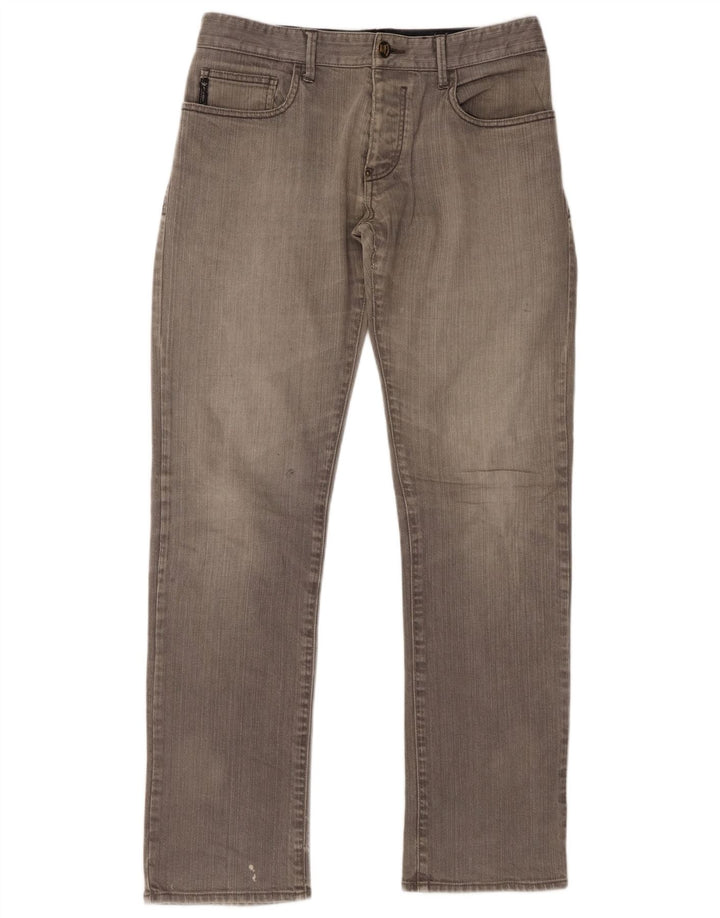 ARMANI Vaqueros rectos para hombre W33 L33 Algodón gris