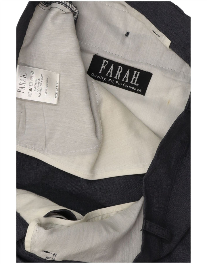 FARAH Pantalones informales rectos para hombre W32 L31 Poliéster gris