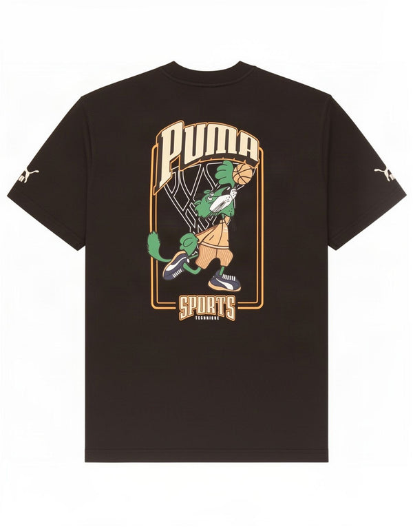 Puma - Camiseta gráfica para hombre, talla pequeña, algodón negro