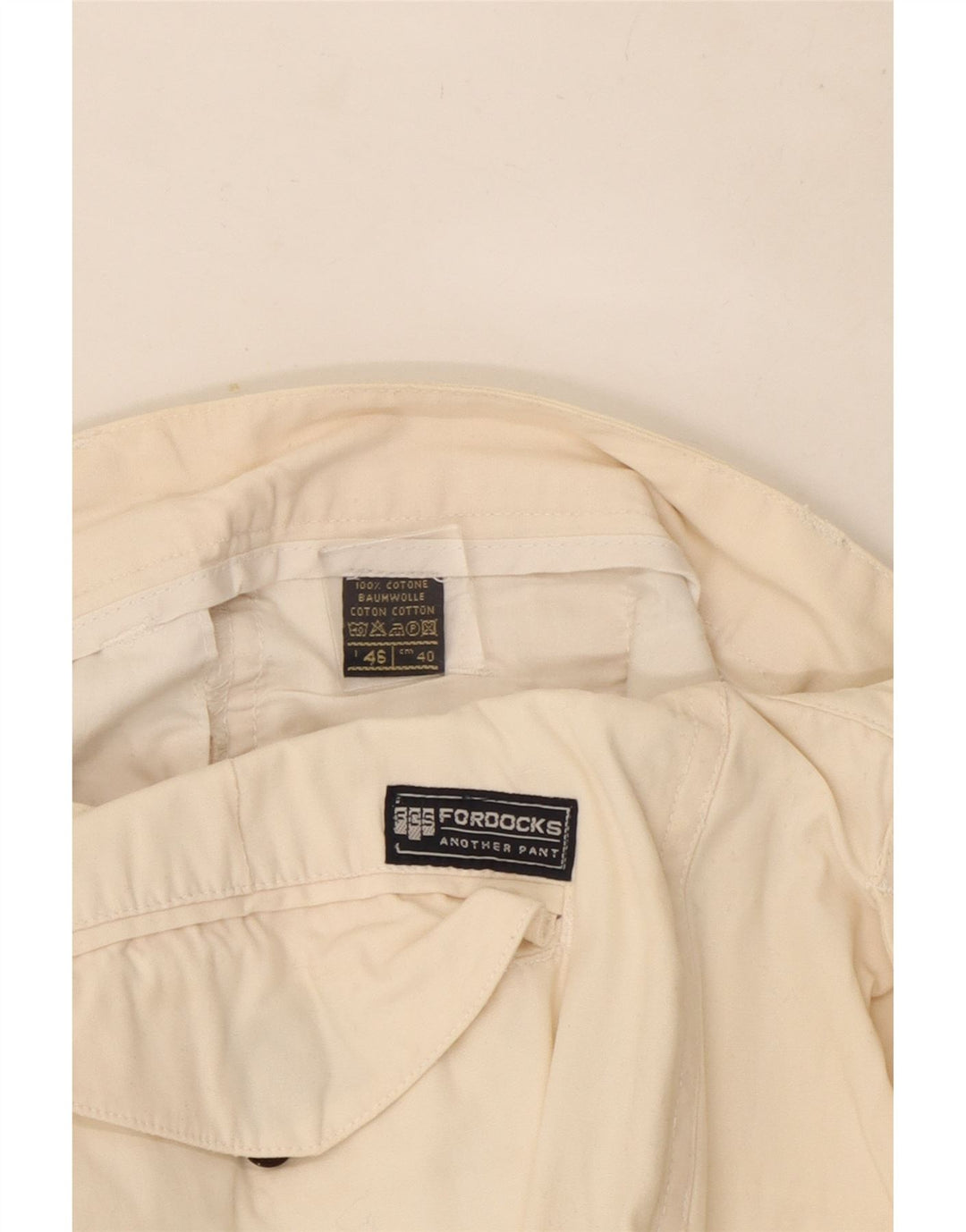 Fordocks Pantalones cortos cargo para hombre IT 46 Small W30 Algodón blanco roto