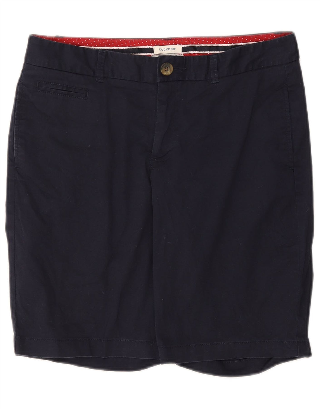 DOCKERS Pantalones cortos chinos ligeramente curvados para mujer US 6 Medium W30 Azul marino