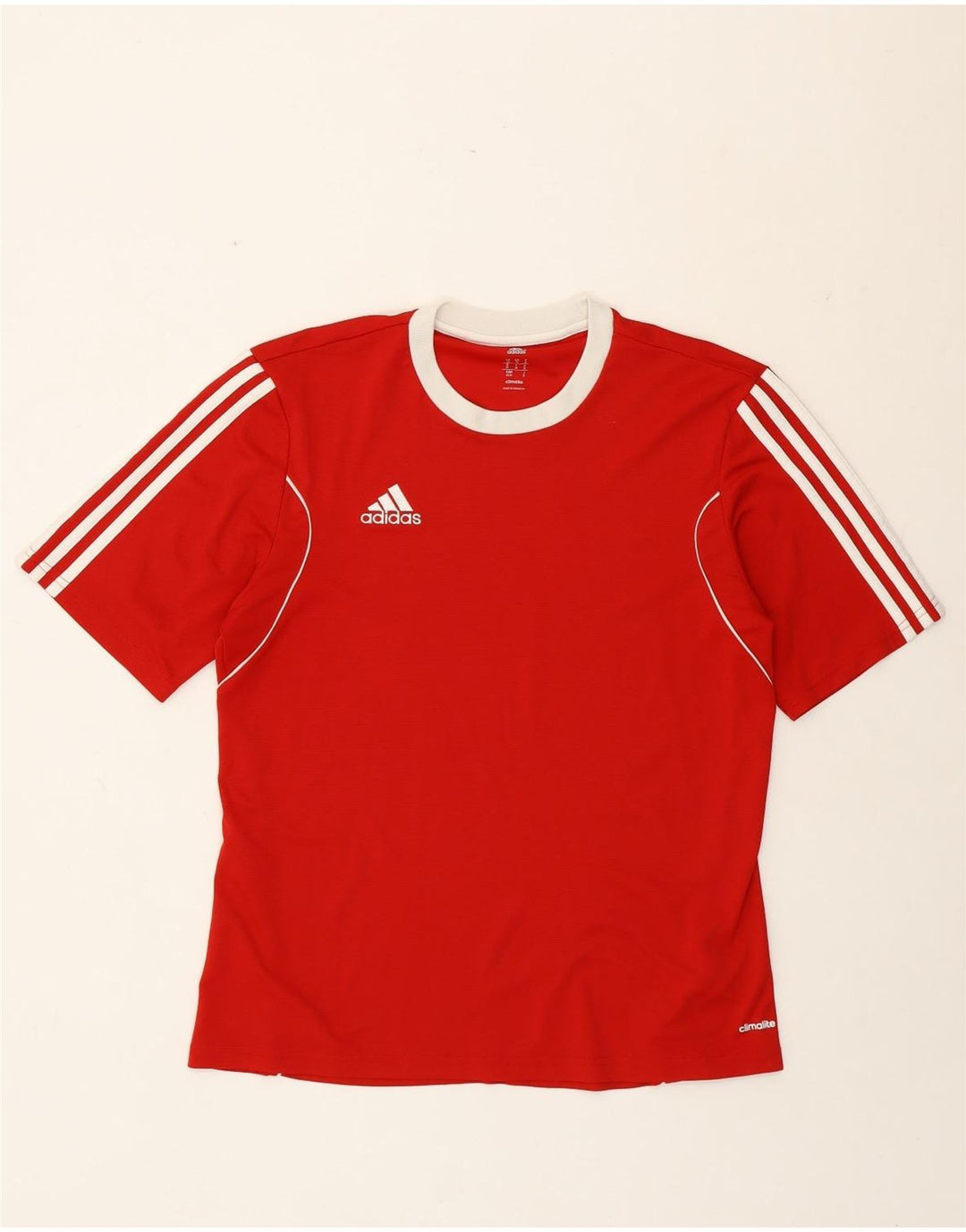 Adidas Hombre Climalite Camiseta Top Medio Rojo Poliéster