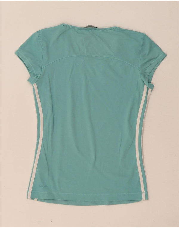 Adidas Mujer Clima 365 Camiseta Top UK 12 Medio Turquesa Poliamida