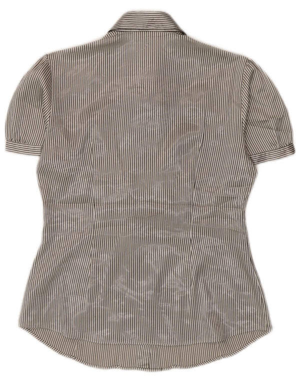 Marks & Spencer Blusa para mujer UK 10 Small Beige Pinstripe