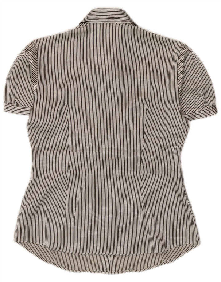 Marks & Spencer Blusa para mujer UK 10 Small Beige Pinstripe