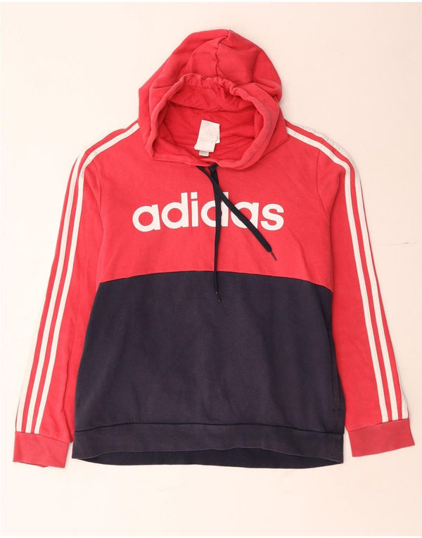 Adidas Sudadera con capucha gráfica para mujer UK 20/22 XL Rojo Colorblock Algodón