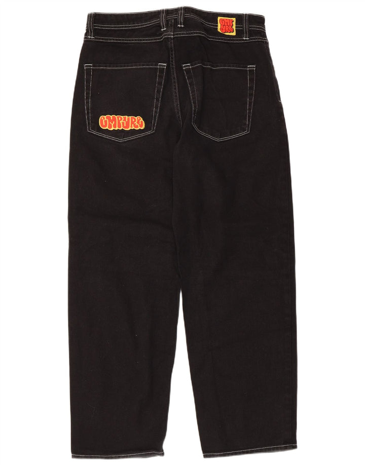 VINTAGE Vaqueros cónicos para hombre W30 L28 Algodón negro