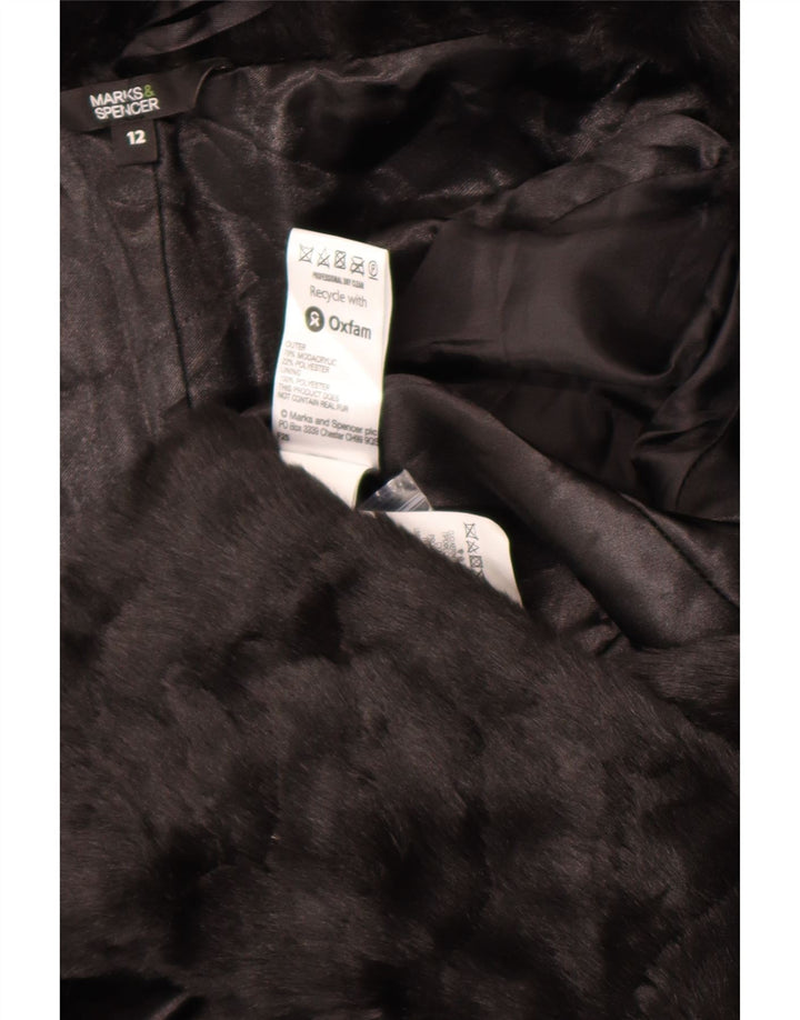 Marks & Spencer Chaqueta de piel sintética para mujer UK 12 Medium Black Modacryl