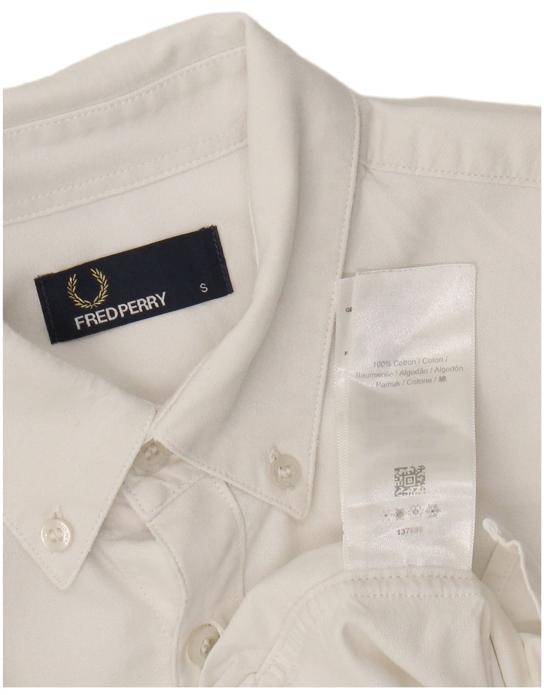 Camisa Fred Perry Hombre Pequeña Algodón Blanco