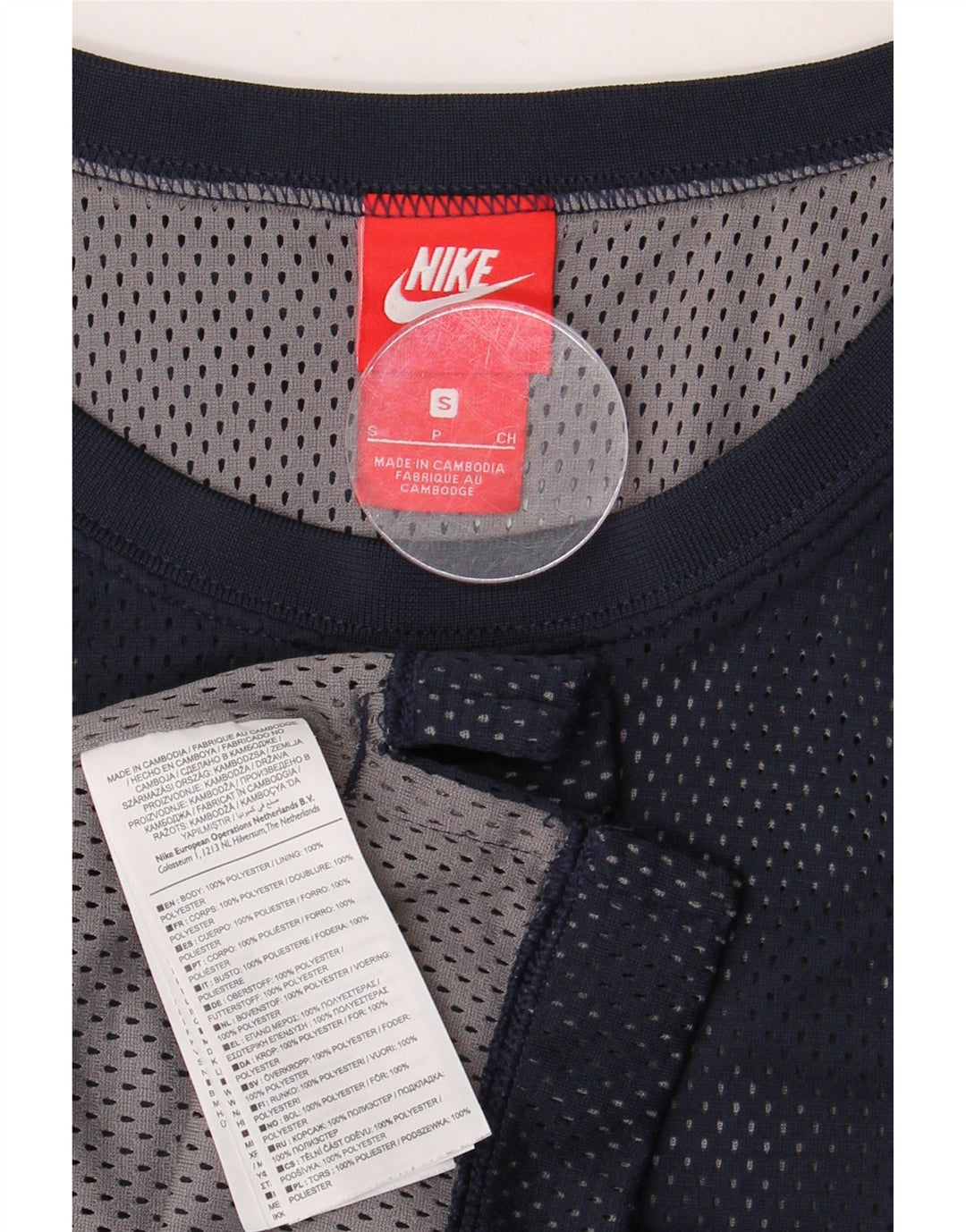 NIKE Hombre Graphic Vest Top Small Azul Marino Poliéster