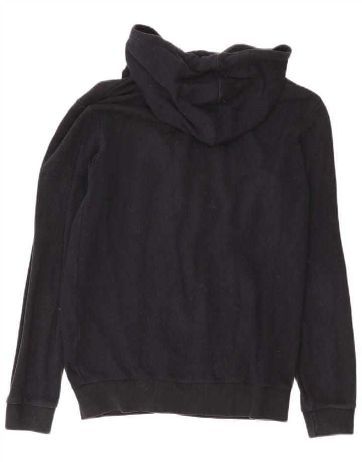 Zara Mens Zip Sudadera Con Capucha Suéter Pequeño Azul Marino