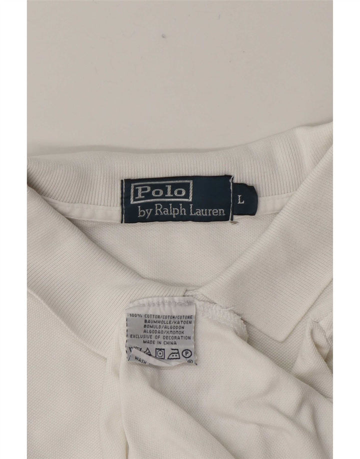 Camisa Polo Ralph Lauren para hombre grande de algodón blanco