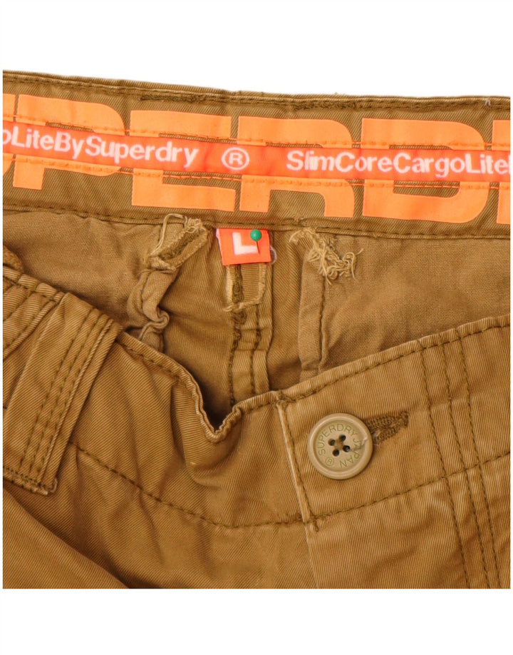 Superdry Pantalón Corto Cargo Core Slim para Hombre Grande W34 Algodón Beige