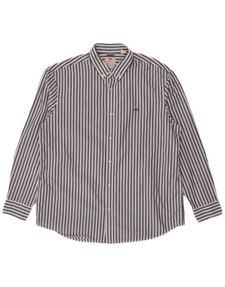 Levi's Camisa holgada de algodón con rayas diplomáticas en azul grande para hombre