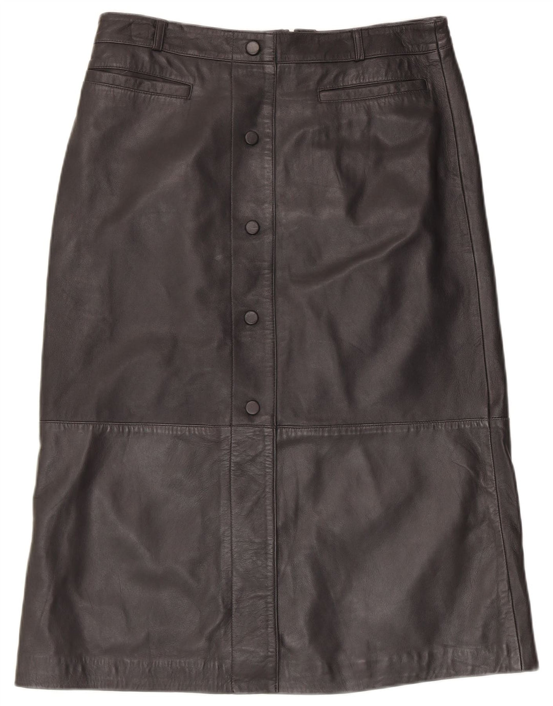 MINT VELVET Falda de cuero para mujer UK 40 Grande W34 Cuero negro