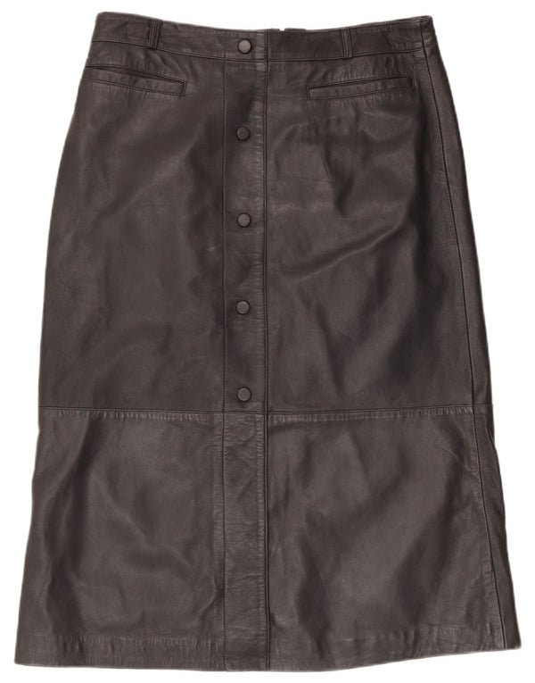 MINT VELVET Falda de cuero para mujer UK 40 Grande W34 Cuero negro