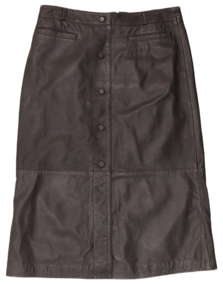 MINT VELVET Falda de cuero para mujer UK 40 Grande W34 Cuero negro