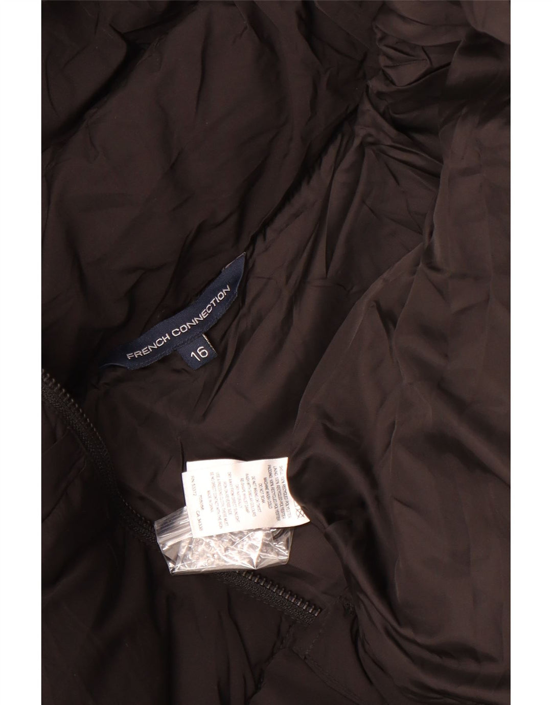 French Connection Chaqueta Acolchada Corta Extragrande para Mujer UK 46 Grande Negro