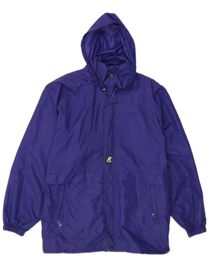 K-Way Chaqueta impermeable con capucha para hombre UK 42 XL Azul