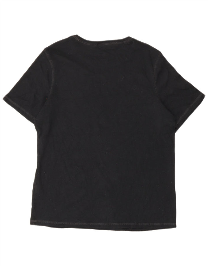 MARKS & SPENCER Womens T-Shirt Top UK 16 Large Black Cotton