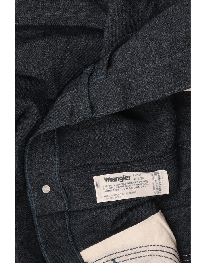 Pantalón de traje recto para hombre Wrangler W42 L30 Poliéster azul marino