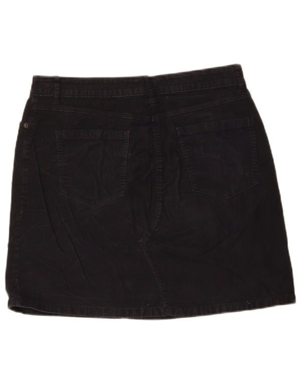 Marks & Spencer Minifalda de pana para mujer UK 12 Medium W32 Algodón negro