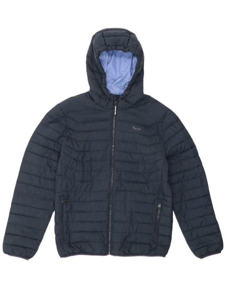 PEPE Jeans Chaqueta acolchada con capucha para hombre UK 38 Medium Azul marino Poliéster
