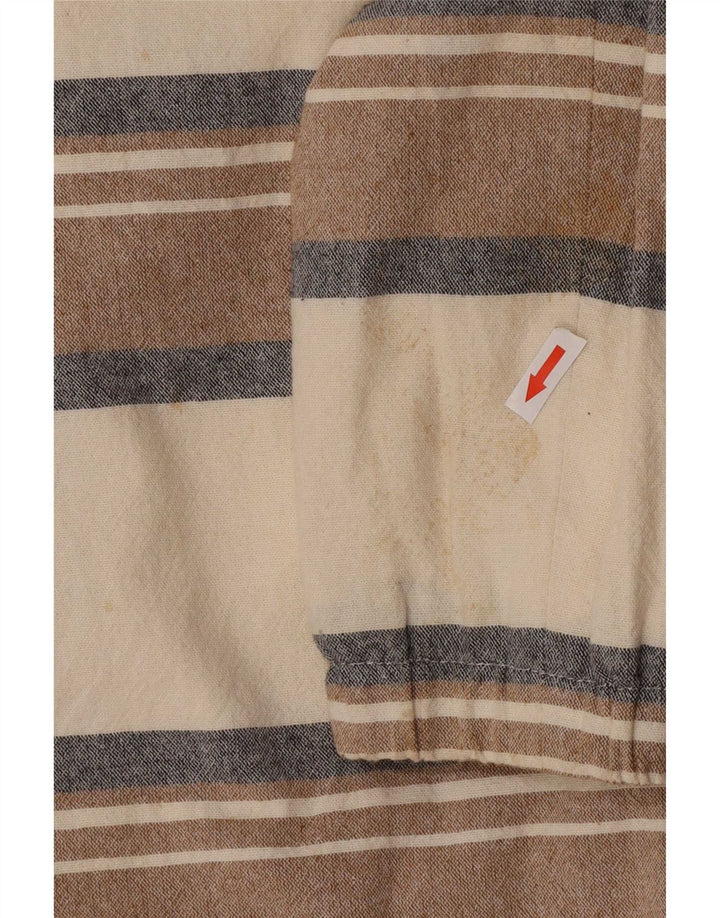 Zara Hombre Cazadora Bomber UK 38 Algodón Rayas Beige Mediano