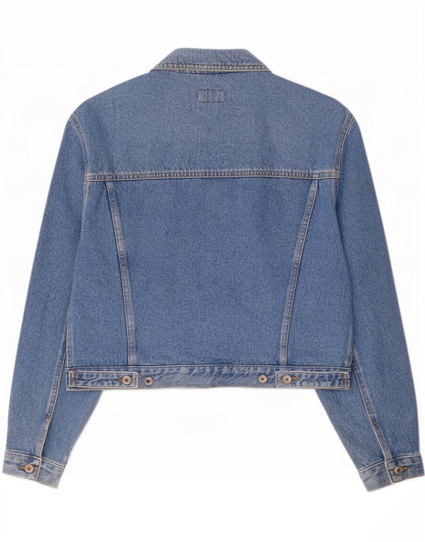 Vintage hombres chaqueta de mezclilla Reino Unido 42 XL algodón azul
